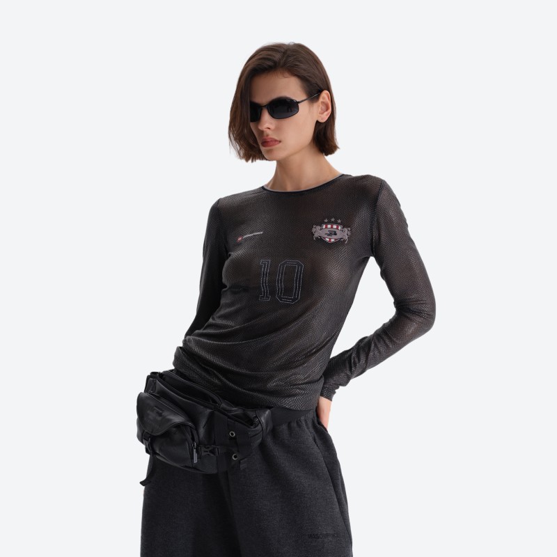 No. 10 Snake‑print Sheer Top